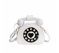 Telefono a forma di borsa a tracolla borsa a tracolla borse da donna borsa con manico superiore per telefono borse per ragazze scienza messenger bag, bianco, Taglia unica