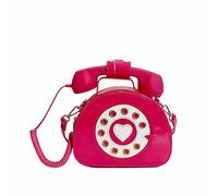 Telefono a forma di borsa a tracolla borse a tracolla borse da donna con manico superiore per telefono borse per ragazze casual leggero borsa di tela, Rosa acceso, Etichettalia unica