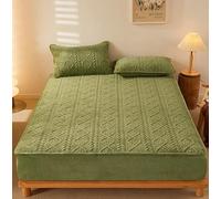 Telefono Aderente in Tasca Extra Profonda e 2 federe, Materasso a Letto di Velluto di Velluto Copertura Protettiva Pura Colore Vele Letto FOLTO Letto dei Letto (Colore: Verde, Dimensione: gemello)