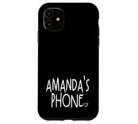 Telefono Amanda Nome Personalizzato Bianco Nero Custodia per iPhone 11