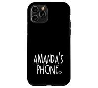 Telefono Amanda Nome Personalizzato Bianco Nero Custodia per iPhone 11 Pro
