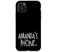 Telefono Amanda Nome Personalizzato Bianco Nero Custodia per iPhone 11 Pro Max