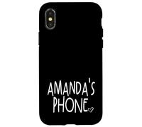 Telefono Amanda Nome Personalizzato Bianco Nero Custodia per iPhone X/XS