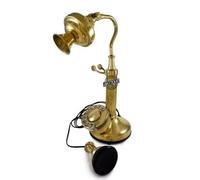 Telefono antico ottone lucido candela telefono quadrante rotante...