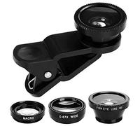 Telefono Camera Lens 3 in 1 telefono Fisheye Macro Camera Lens telefono cellulare clip Kit Lens, compatibile con iPhone, Samsung, Huawei, iPad, Sony