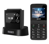 SAIET Cellulare per Anziani Compatto, Flip Phone 4G Facile da Usare con Tasti Grandi, Display a Colori e Tasto SOS, Telefono a Conchiglia con Base di Ricarica, Bluetooth e Fotocamera - Joy Flip