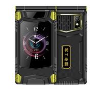 Telefono cellulare B Flip con doppio schermo, 4G, compatibile con tutte le reti, multilingue e con batteria in standby a lunga durata.