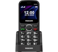 Telefono cellulare per anziani 4G con tasti grandi e pulsante SOS, base di ricarica, Dual SIM, batteria 1700 mAh, display 2,31", volume alto, facile da usare, Maxcom MM443 nero