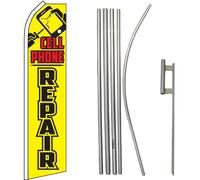 Telefono Cellulare Riparazione Giallo/Nero/Rosso Swooper Flag & 4.9m Asta Kit /