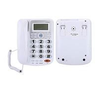 Telefono con Filo con Vivavoce, con Display ID Chiamante Telefono Cablato, Telefono con Filo a Doppia Porta, Telefono Fisso con Vivavoce per Ufficio Domestico (Bianco)