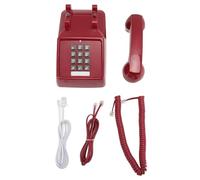 Telefono con filo vintage, controllo del volume della suoneria meccanica, pulsanti grandi, telefoni da scrivania retrò per la scuola domestica (Rossa)