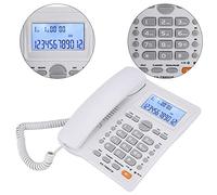 Telefono con Montaggio a Parete Linea Fissa Doppia Porta Set di Estensione Telefono con Filo con Display ID Chiamante con Vivavoce Bianco (WHITE)