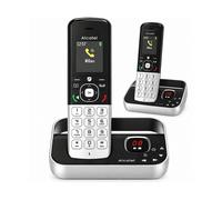 ALCATEL FX990 Voice Duo - Telefono cordless DECT con segreteria da 50 minuti - Schermo grafico a colori alta risoluzione - Vivavoce - Blocco chiamate - Suonerie VIP - 2 portatili - Nero/Grigio