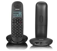 TELEFONO CORDLESS BRONDI LOTUS BIANCO NERO RETROILLUMINATO CON SVEGLIA VIVAVOCE