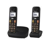 Telefono Cordless DUO Panasonic Tasti Grandi Per Anziani Vivavoce DECT Nero