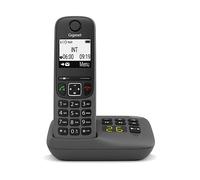 TELEFONO CORDLESS GIGASET AS490A Nero, segreteria telefonica, vivavoce, rubrica 100 numeri