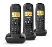 Telefono cordless Gigaset Basic 100 TRIO Nero vivavoce Schermo 1,5" Blocco chiamate