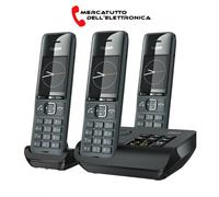 Gigaset Comfort 520A Trio - 3 Telefoni Cordless Con Segreteria Telefonica, Audio Con Funzione Vivavoce - Protezione Chiamate - Rubrica Con 200 Contatti, Nero, 5.2 x 2.6 x 16.1 cm, 116 grammi