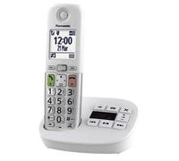 Panasonic KX-TGU430EXW Telefono Cordless Digitale con Segreteria Telefonica, Unità Base e 1 Ricevitore, Display LCD, Fav Call, Torcia, Compatibile con Apparecchi Acustici, Bianco e Argento