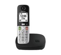 TELEFONO CORDLESS PANASONIC KX-TGU410EXB Nero/Silver , rubrica 200 numeri, tasti grandi, alto volume dell'audio, per anziani