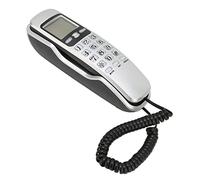 Telefono da parete con cavo, funzione di controllo della memoria, display LCD, telefoni da parete, per casa, ufficio, hotel (argento)
