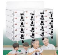 Telefono da parete in acrilico con 20 scomparti chiudibili a chiave, ideale per aule e uffici con scomparti numerati per un facile accesso ai dispositivi