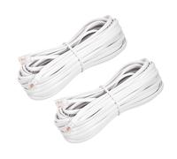 Telefono Estensione Cavo 25FT RJ11 6P4C Spine Maschio a Maschio Bianco 2pz