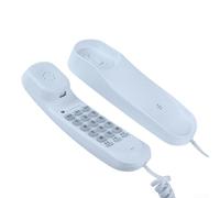 Telefono fisso a parete di dimensioni compatte, per la casa, con tastiera illuminata, suoneria forte e ricomposizione dell'ultimo numero, ideale per anziani e utenti con problemi di udito (bianco)