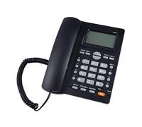 Telefono Fisso Business da Ufficio Doppio Jack e Display Chiamate Nero | Plastica, Suonerie Selezionabili e Musica Integrata, Funzione Non Disturbare, per Casa e Negozio