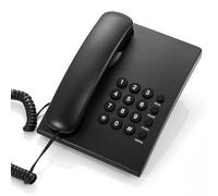 Telefono fisso classico con cavo con funzione di ricomposizione dell'ultimo numero, suono chiaro per ufficio/casa (nero)