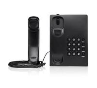 Telefono fisso classico con filo con funzione di ricomposizione dell'ultimo numero, suono chiaro per ufficio/casa, colore: nero