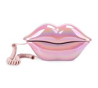 Telefono Fisso con Filo, Simpatico Telefono a Forma di Labbro Galvanizzato Rosa, Chiamate Chiare, Telefono Multifunzionale per Decorazione Casa/Interessante