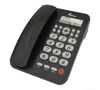Telefono fisso con ID chiamante, funzioni di avviso di chiamata e interfaccia intuitiva per la comunicazione (nero)