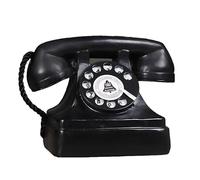 Telefono fisso in latta modello retrò, decorazione vintage per telefoni antichi, classico con quadrante e design nero, ideale per la casa o il bar