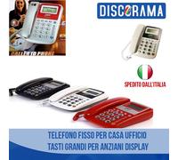 TELEFONO FISSO PER CASA UFFICIO TASTI GRANDI PER ANZIANI DISPLAY