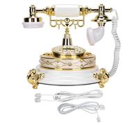 Telefono fisso retrò classico, telefono decorativo vecchio stile con richiamata a un tasto, cavo da incasso, vera linea fissa funzionante con