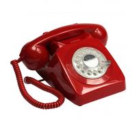 Telefono fisso retrò rotativo GPO 746 rosso
