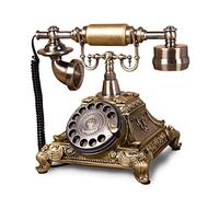 Telefono fisso retrò, Telefono rotante con filo Telefono fisso Resina e metallo Multicolore(Bronze)