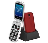 Telefono Funker E300 Max Audio 3 4G Rosso tasti grandi base di ricarica