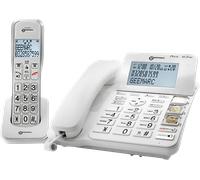 Geemarc Amplidect 595 Combi - Telefono a Filo Amplificato e Microtelefono Aggiuntivo con Segreteria Telefonica, Tasti Grandi e Funzione SOS per Anziani - Ipoacusia da Moderata a Grave - Versione IT
