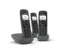 Telefono Gigaset AS490 Trio DECT Wireless Vivavoce Identificatore Nero