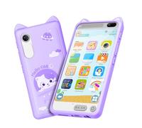 Telefono Giocattolo, 3.97" Cellulare Giocattolo Regalo Natale/Compleanno, 200+ Puzzle Gioco Smartphone Bambini, 2000mA Cameraphone 3 Anni Idee Regalo Bambina(viola)