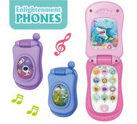Telefono giocattolo educativo e divertente per l apprendimento precoce con coperchio a chiusura e musica a tema cartoni animati, regalo entusiasmante per bambini e bambine, un regalo di compleanno uni