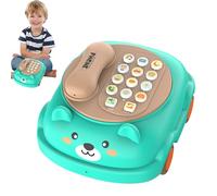 Telefono Giocattolo,Giochi Educativi Interattivi per l'Apprendimento - Telefono Giocattolo Finto per Bambini con Tema Orso e Gatto,per Interni Asilo Viaggio Quotidiano Educazione Intrattenimento