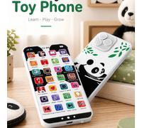 Telefono giocattolo Panda per bambini, telefono multifunzione per l'apprendimento con musica e luci, giocattolo educativo a forma di telefono simulato, adatto per bambini piccoli, ragazzi e ragazze, r