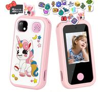 Telefono giocattolo smart per bambini con schermo touch da 2,8 pollici, con doppia fotocamera e lettore musicale, adatto come regalo di Natale/compleanno per bambine di 3-12 anni B01-Unicorno Touch Sc