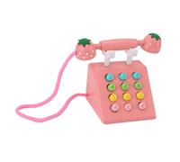 Telefono in Legno Modello di Telefono Decorativo Giocattolo Educativo Interattivo per Ragazzi e Ragazze Regalo Perfetto per Un'Esperienza di Gioco di Compleanno (Pink)