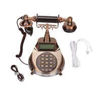 Telefono in legno vecchio stile con caratteristiche da telefono a disco retrò, lavorazione squisita e tecnologia di cancellazione del rumore in un