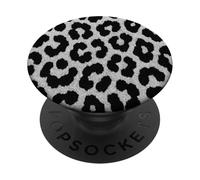 Telefono leopardo in bianco e nero PopSockets PopGrip Adesivo