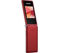 Maxcom MM835L 4G - Telefono cellulare VoLTE con 2 grandi display, pulsante SOS da 3,5" e 2,4", HAC, sbloccato e senza SIM, USB-C, ecologico (rosso)